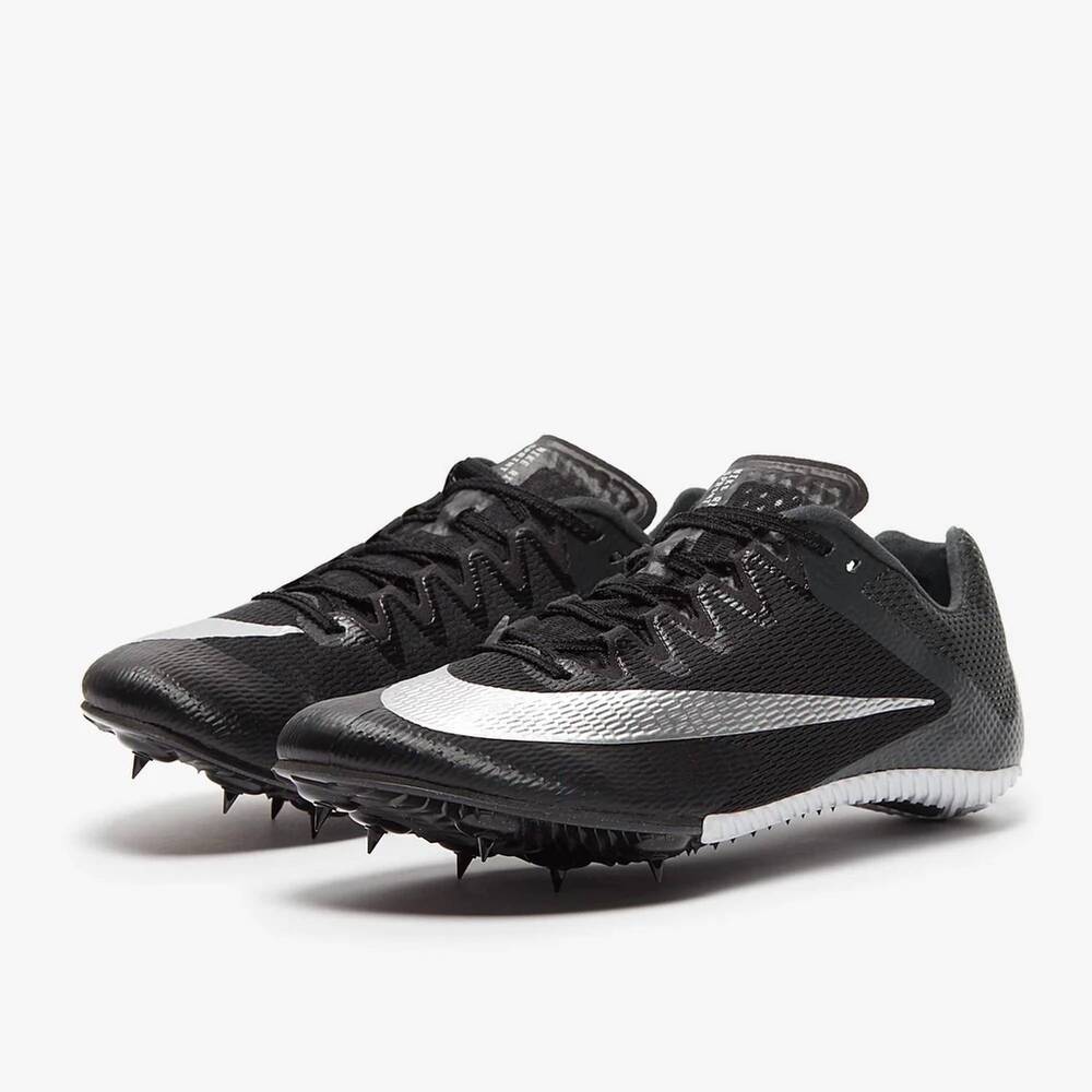 NEW NIKE unisex zoom rival sprint running shoes in black/metallic silver/light s